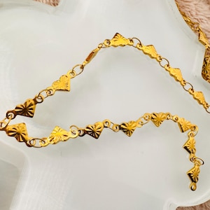 18k Gold Plated Heart Link Chain for Permanent Jewelry