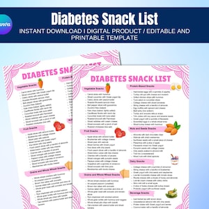 Diabetic Snacks List, Sugar Free Snacks, Diabetes Meal Ideas, Diabetes Food Chart, Diabetic Meal Prep Guide