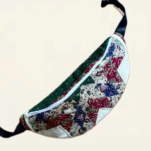 Sac banane vintage avec couette recyclée | sac banane vintage matelassé à bandoulière | Sac à bandoulière unique en son genre zéro déchet | Sac banane matelassé fait main