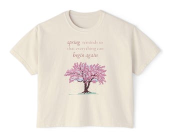 Cherry Blossom Tree Spring Tee | Floral Renewal Quote