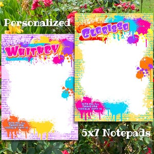 80s Personalized Graffiti Notepad, 80s Babies Birthday Gift, 90s Retro Notepad, 1980s Nostalgia, Rainbow Stationery Set, 80s School Notepad