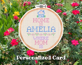 Cross Stitch Birthday Card, Sewing Notepad, Personalized Card For Knitters, Mom Grandma Nana Gift