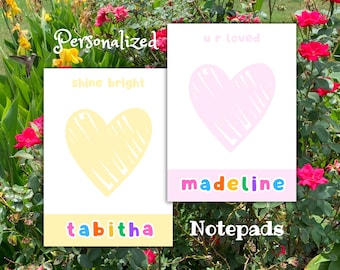 Papeterie pour enfants, cadeau d'anniversaire pour fille, cadeaux personnalisés pour enfants, bloc-notes pastel scolaire