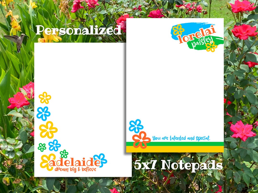 Spring Notepads Flower Notepad, Spring Flowers Stationery, Dream Big Notepads, Girls ...
