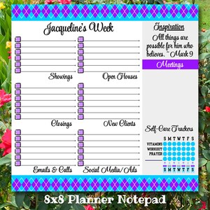 Realtor To Do Checklist, Personalized Notepads for Realtors, Work Office Organizer, Realtor Office To Do List, Weekly Planner, Realtor Gift