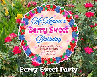 Berry First Birthday, Berry Sweet, Strawberry Invitation, Blueberry Decor, Kids Birthdays Party