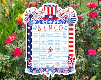 Song Bingo, America 250, Fête du 4 juillet, Invitation barbecue, Fête aux États-Unis