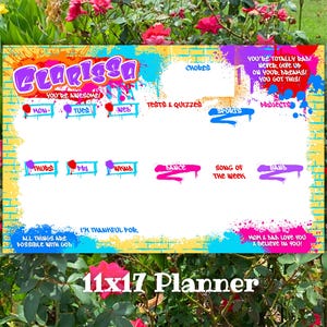 1980s Graffiti Weekly Planner, 80s Nostalgia, 1990s Retro Notepad, GenX Millenial Gift, Rainbow Stationery