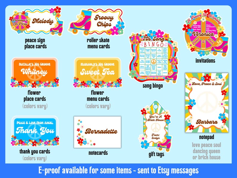 70s Song Bingo, Musical Charades, 1970s Party Games, Groovy Birthday, Retro Disco Party image 13