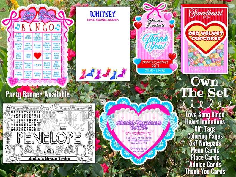 Love Song Bingo, Musical Charades, Bachelorette Games, Galentines Party Favors, Valentines Game image 2