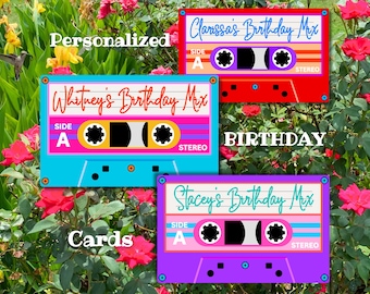 Cartes d'anniversaire à cassette des années 80 et 90, carte Mix Tape des années 80, amateur de musique, cadeaux pour la génération X GenX