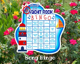 Yacht Rock Song Bingo, Last Sail Before The Veil, Nautical Bachelorette, Bridal Shower Games