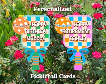 Cadeaux pickleball, raquette de pickleball, cartes d'anniversaire pickleballs, carte de retraite, cadeau pour amateurs de sport