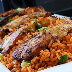 Nigerian food box (90 servings) - Jollof rice, fried rice, egusi, ayamase, efo, seafood okro, assorted meats and more ( freshly made food)