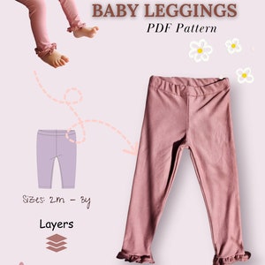 Leggings Sewing Pattern for Kids, Download Easy Printable Pants PDF for Children, Toddler Everyday Clothes Sewing for Beginners