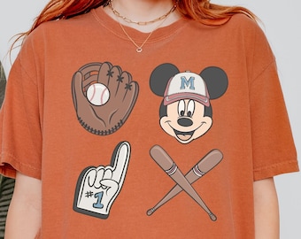 Comfort Colors® Retro Mickey Mouse T-Shirt, Mickey Baseball T-Shirt, Sport Mickey Shirt, Magic Kingdom Shirt, Disney Sport Tee