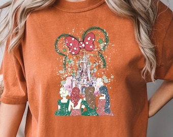 Comfort Colors® Disney Princess Castle Christmas Shirt, Disney Christmas Shirt, Princess Christmas Shirt, Christmas Castle Shirt