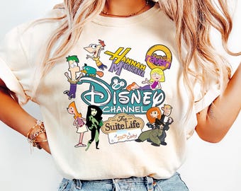 Disney Channel Characters Shirt, Suite Life T-Shirt, Phineas Ferb Tee, That's So Raven Shirt, Nostalgic Disney Sweatshirt