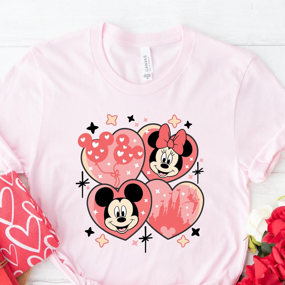 Valentine'S Day Disney Sweatshirt For Her, Disney T-Shirt For Valentines Day, Valentines Day Tshirt For Disneyland, Disney Valentine Day Tee Teesummer
