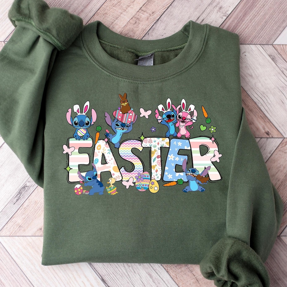Stitch Easter Shirt, Lilo Stitch Easter Eggs Shirt,Stitch Happy Easter Shirt,Stitch And Angel Easter, Disney Easter Shirt, Stitch Easter Tee Teesummer