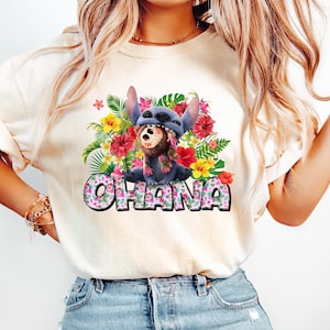 Disney Lilo & Stitch Ohana Means Family Shirt, Disney Stitch Shirt, Aloha Hawaii Tee, Magic Kingdom, Disneyland Family Matching Trip T-shirt