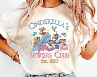 Camiseta de Jaq y Gus Gus, camiseta del Club de Costura de Cenicienta de Disney, camiseta de Cenicienta de Disneyland (1950), camiseta de viaje a Disneyworld, camiseta de Disney