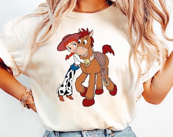 Camiseta vintage de Toy Story de Jessie y Bullseye de Disney, camisetas de Toy Story de Jessie y Bullseye, camisetas de Disneyworld, camisetas de la familia Disney