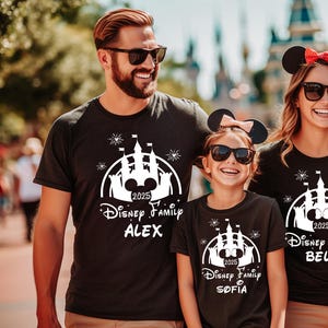 Custom Disney Family Vacation 2025 Matching Shirts, Disney Castle Mickey Head Shirt, Personalized Disneyland Trip Shirts, Disney Squad Shirt