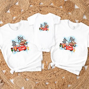Disney Cars Birthday Shirt, Lightning McQueen Birthday Tee, Cars Family Birthday T-Shirts,Racing Series 95 Shirt, Pixar Car McQueen Shirt image 4