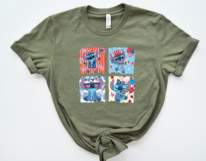 Disney Cute Stitch America 4th of July Shirt, Disney Fourth of July Sweatshirt, Disney Trip Shirt, 4th of July Tee, Independence Day Tee Bild 4