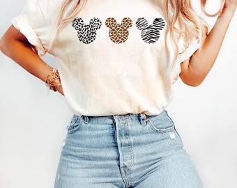 Disney Mickey Leopard Shirt, Disney Animal Safari Kingdom Shirt, Disney Mickey Shirt, Mickey Head Cheetah Tee, Disney Family Vacation Shirt