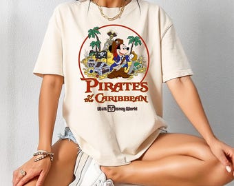 Retro Pirates Of The Caribbean Disneyworld Shirt, Mickey Pirates Shirt, Disneyland Shirt,Mickey Caribbean Shirt, Disney Pirates, Disney Trip