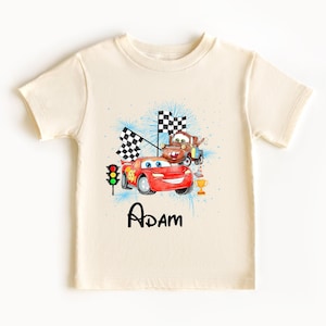 Disney Cars Birthday Shirt, Lightning McQueen Birthday Tee, Cars Family Birthday T-Shirts,Racing Series 95 Shirt, Pixar Car McQueen Shirt image 2