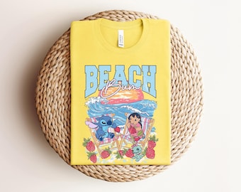 Beach Bum Stitch Shirt, Lilo And Stitch T-Shirt, Summer Vibes Sweatshirt, Cute Beach Tee, Aesthetic Shirt, Gift For Her, Vacation Top