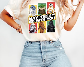 Star Wars May The 4th Be With You Shirt, Disneyworld Star Wars May the Force Be With You Sweatshirt, 4th Of July Patriotic Shirt