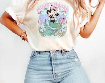 Camiseta de Mickey y Minnie de Disney, sudadera de Minnie Sirena, camiseta de viaje a WDW, suéter de Disney Beach Time, camiseta de Mickey Mouse bajo el mar