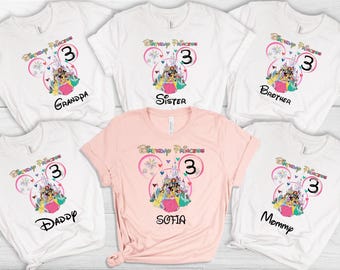 Birthday Princess Shirt, Disney Princess Birthday Shirt, Family Birthday Shirt, Custom Princess Shirt, Kids Birthday Shirt