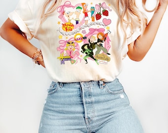 Disney Channel Characters Coquette Bow Bracelet Shirt,Suite Life T-Shirt,Phineas Ferb Tee,That's So Raven Shirt, Nostalgic Disney Sweatshirt