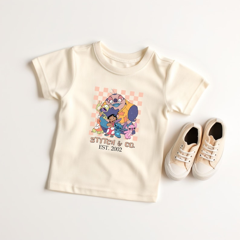 Disney Lilo & Stitch Co Est 2002 Vintage Shirt, Disney Stitch Shirt, Stitch And Angle Shirt, Lilo Stitch Characters Tee, Disney Family Shirt afbeelding 4