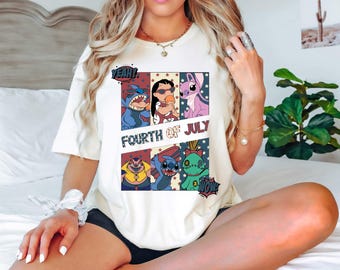 Disney Lilo And Stitch 4th of July Shirt, Disney Family Trip Shirt, Disney Fourth of July Sweatshirt, 4th of July Tee, Independence Day Tee