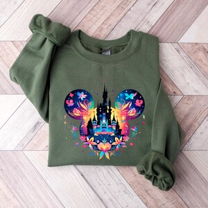 Retro Watercolor Disney Castle shirt, Disney world Disneyland Shirt, Mickey Balloon Tee, Disney Family Vacation Shirt, Magic Kingdom Shirts zdjęcie 3