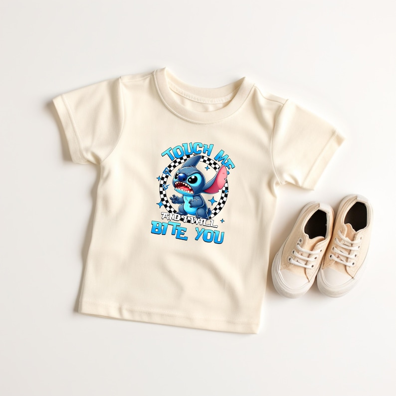 Disney Stitch Touch Me And I Will Bite You Shirt, Cute Stitch Tee, Lilo And Stitch, Disney Movie Shirt, Ohana Means Family Shirt Gift image 3