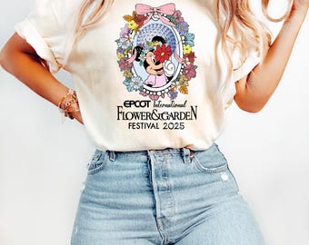Disney Minnie Mouse Icon Spring Flowers Shirt, Epcot Flower And Garden Festival Shirt, Disney Family Trip Shirt, Disney Shirt