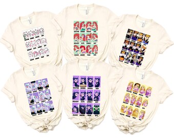 Customize All Disney Princess Character Shirt,Disney Villains Shirt,Ursula Disney, Cruella De Vil Disney,Maleficent Disney,Evil Queen Disney