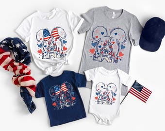 Disney 250 Year Of Freedom Shirt, Red & White T-Shirt, 4th Of July Celebrations Tee, Disneyland Family Trip Shirt,  America 1776–2026 Tee