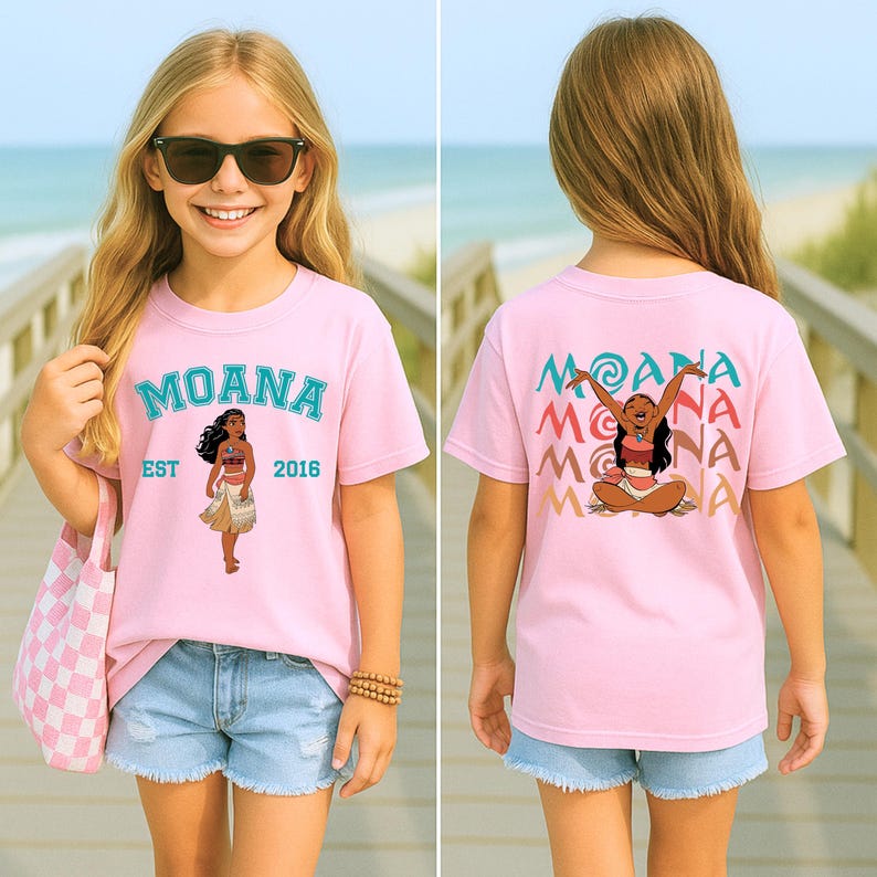 Disney Moana Est 2016 Shirt, Disney Moana Two Sided T-shirt, Princess Moana Sweatshirt, Disney Girls Trip Shirt, Disneyworld Trip Tee image 2