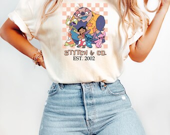 Disney Lilo & Stitch Co Est 2002 Vintage Shirt, Disney Stitch Shirt, Stitch And Angle Shirt, Lilo Stitch Characters Tee, Disney Family Shirt