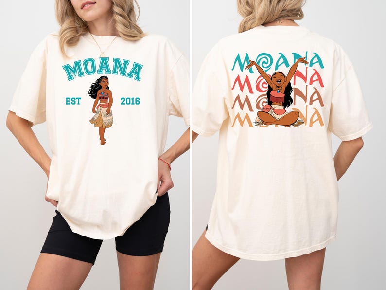 Disney Moana Est 2016 Shirt, Disney Moana Two Sided T-shirt, Princess Moana Sweatshirt, Disney Girls Trip Shirt, Disneyworld Trip Tee image 1
