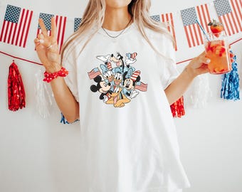 Disney Mickey Minnie Happy 4th of July Patriotic Shirt, Disney Patriotic Shirt, Disney America, Disney Family Shirt, Disney Trip Shirt