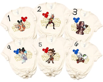 Star Wars Characters Group Mickey Balloons T-shirt, Star Wars Day 2026 May The 4th Be With You Tee, Disney Galaxy's Edge Family Trip
